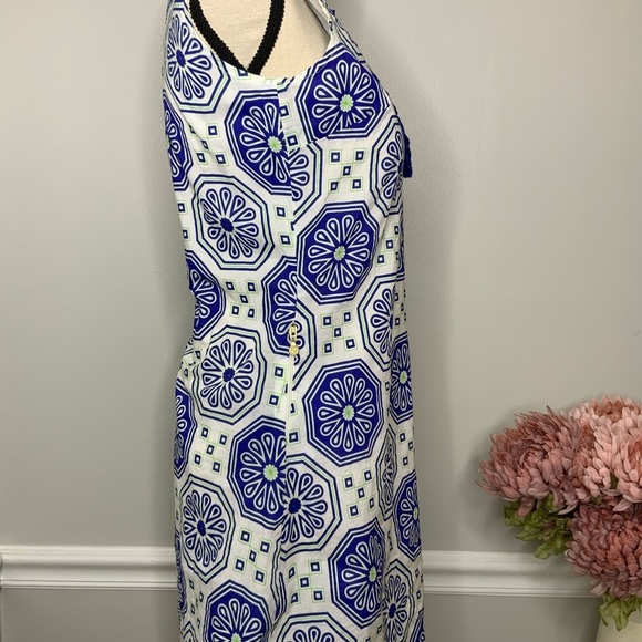 TRACY NEGOSHIAN Blue ruffle sleeveless dress - Picture 2 of 6